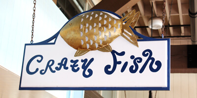 Outdoor Business Signs - Crazy Fish