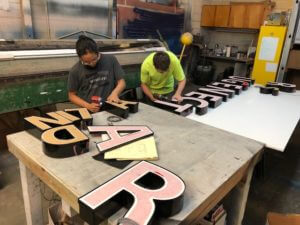 Face Lit Channel Letters Being Fabricated