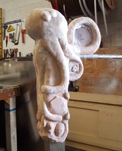 Fiberglass Octopus Sculpture in Progress
